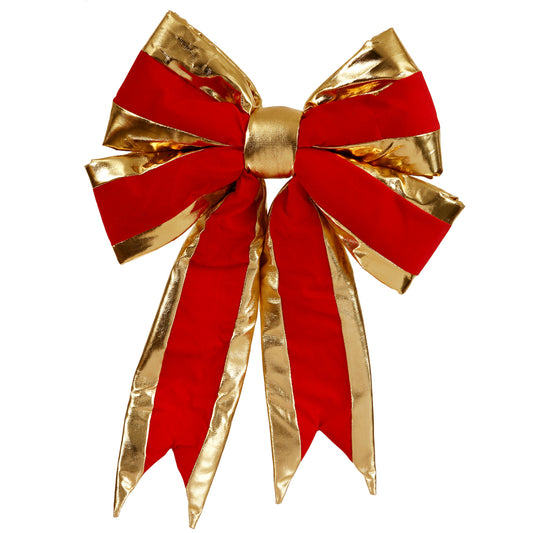 Vickerman 16" Red with Gold Trim Christmas Indoor Bow