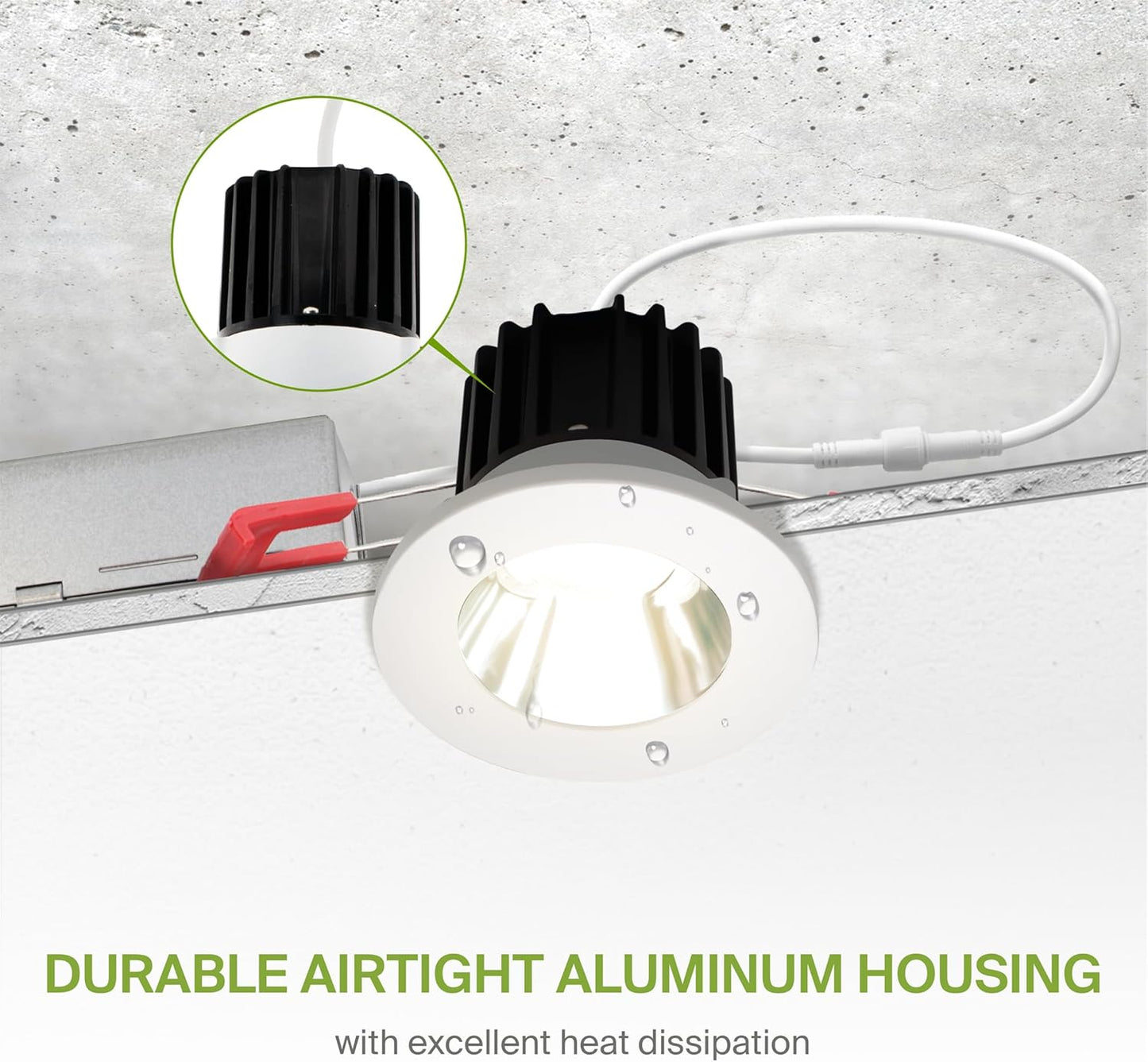 ASD Lighting LED Downlight 1INCH Changeable Round 8W CCT Selectable 2700/3000/3500/4000/5000K Dimmable, Chrome Smooth reflector, White trim, ETL Energy Star