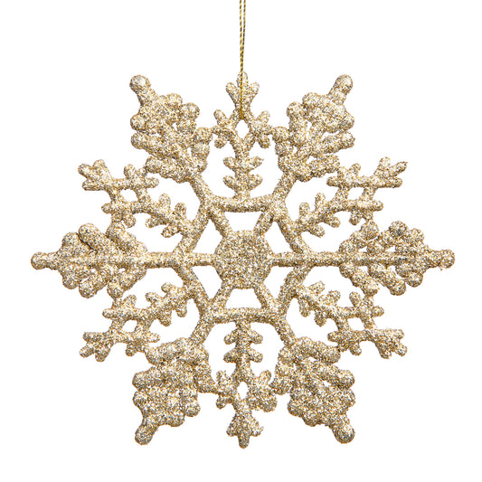 Vickerman 6.25" Champagne Glitter Snowflake Christmas Ornament 12 per Box