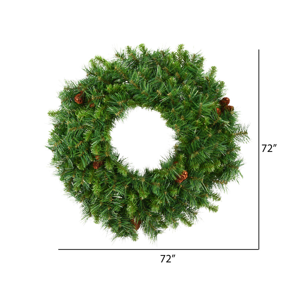 Vickerman 72" Cheyenne Pine Artificial Christmas Wreath Unlit