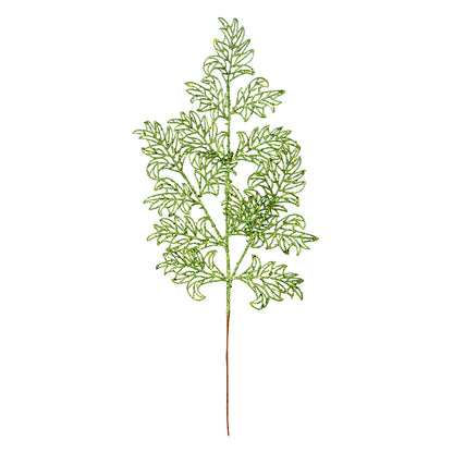 Vickerman 22" Lime Glitter Lace Holly Leaf Artificial Christmas Spray. Includes 12 sprays per pack.