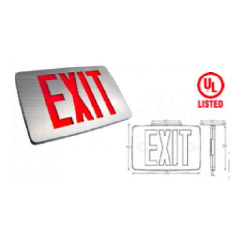 Westgate Thin Die Cast, Df, Green, Battery Backup, AL Face, AL Body, LED Exit & Emergency Lighting