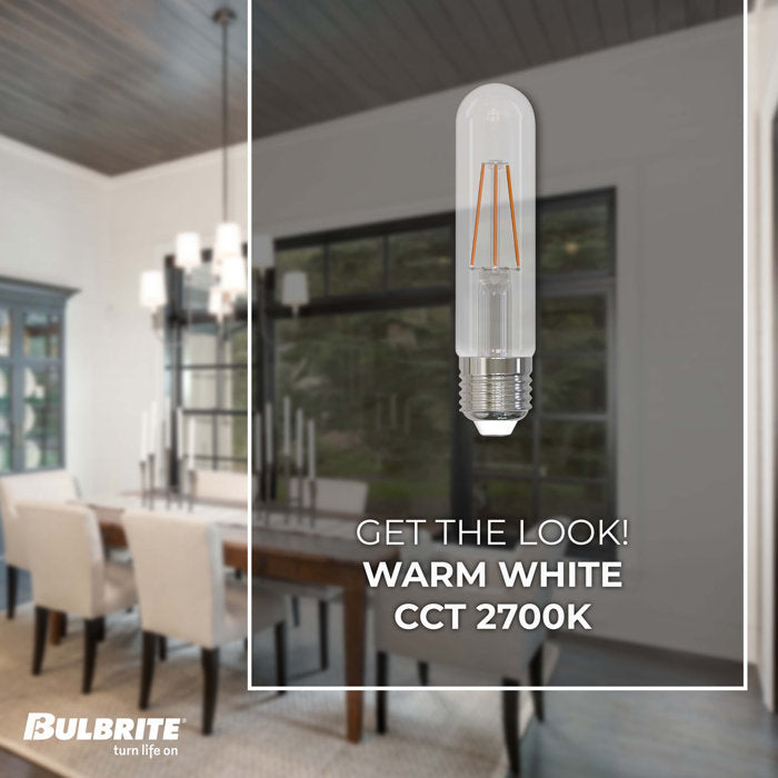 BULBRITE LED T9 MEDIUM SCREW (E26) 2.5W DIMMABLE FILAMENT LIGHT BULB 2700K/WARM WHITE 25W INCANDESCENT EQUIVALENT 2PK (776853)