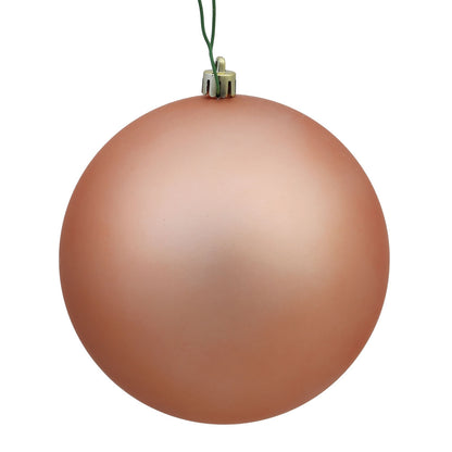 Vickerman 4" Rose Gold Matte Ball Ornament 6 per Bag