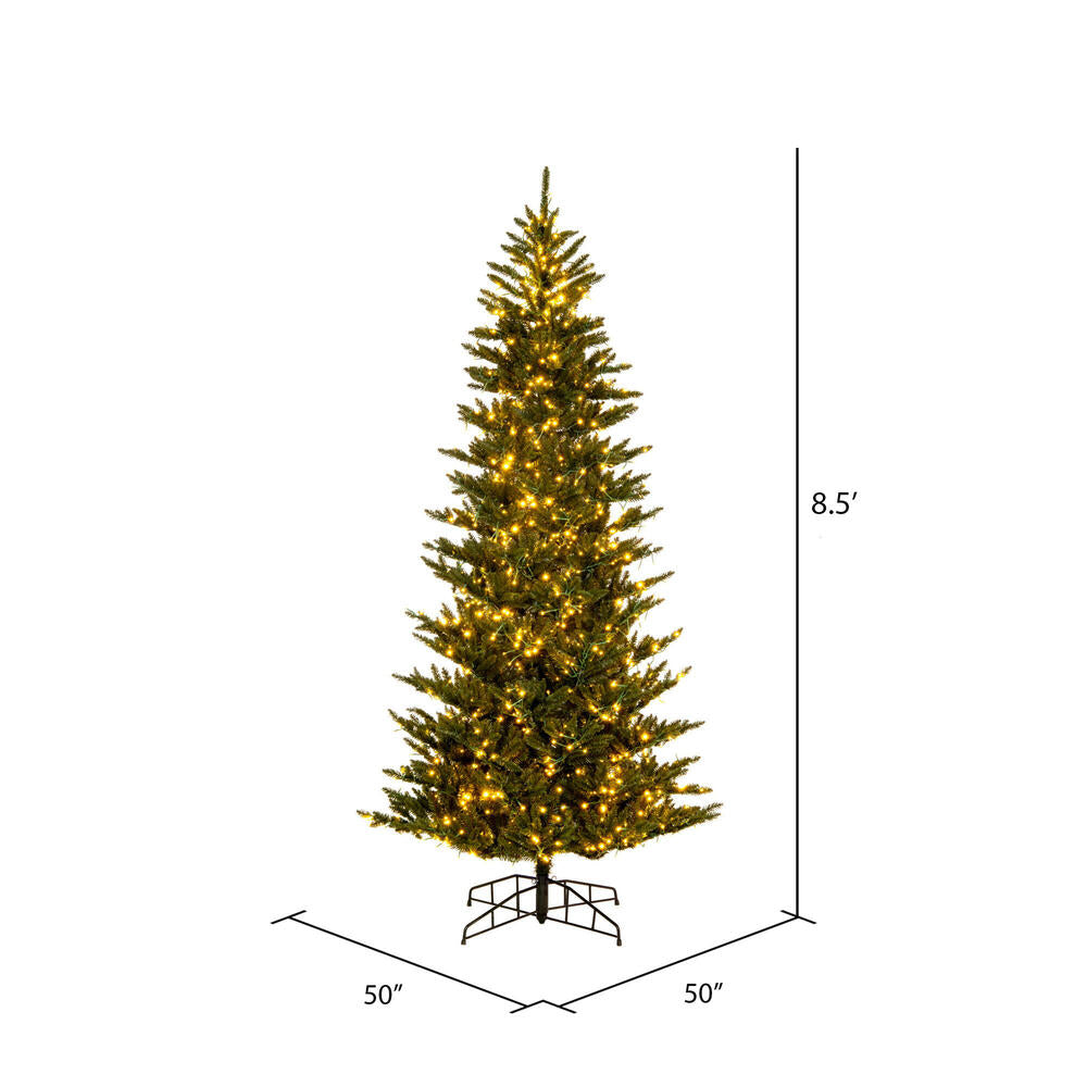 Vickerman 8.5' x 50" Natural Slim Fraser Fir Tree 3mm LED Color Changing Lights.