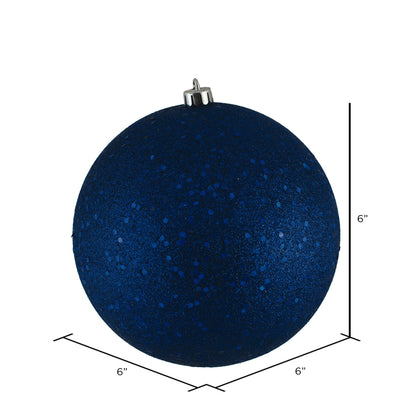 Vickerman 6" Sea Blue Sequin Ball Ornament 4 per Bag