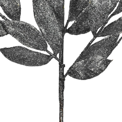 Vickerman 22" Pewter Glitter BayLeaf Artificial Spray 12 per bag.