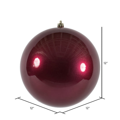 Vickerman 12" Berry Red Candy Ball Ornament