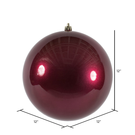 Vickerman 12" Berry Red Candy Ball Ornament