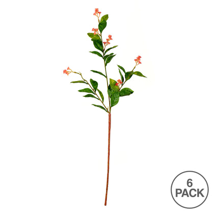 Vickerman 25" Artificial Green Scimmia Leaf with Flower Spray. Includes 6 sprays per pack.