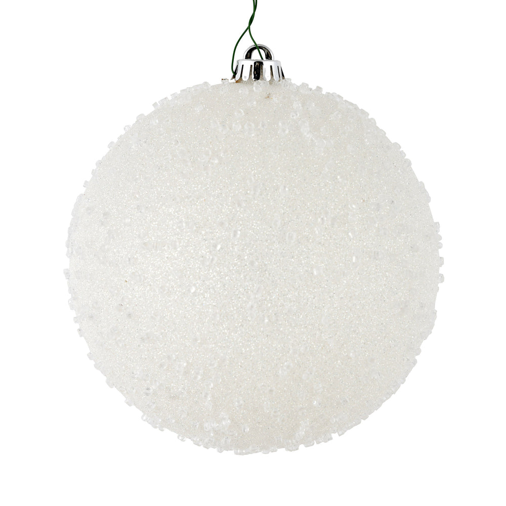 Vickerman 6" White Ice Ball Ornament 4 per Bag