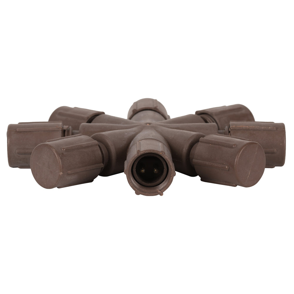 Vickerman Single Mold LED Set Brown Coaxial 8-Way Splitter 2/Bag CSA/us Listed.