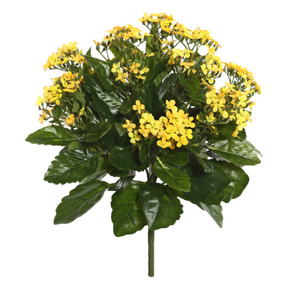 Vickerman 15" Artificial Yellow Kalanchoe Bush.