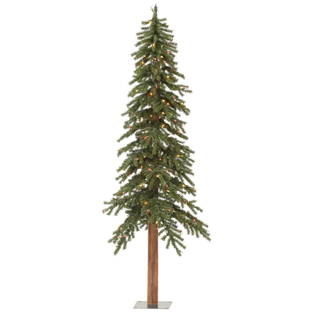 Vickerman 9' x 56" Natural Alpine  Artificial Christmas Tree Multi-colored LED Lights