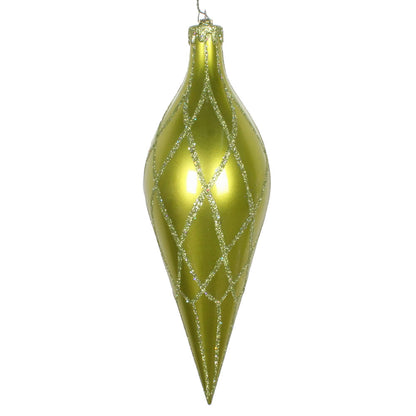 Vickerman 12" Lime Candy Finish Finial Ornament with Glitter Accents