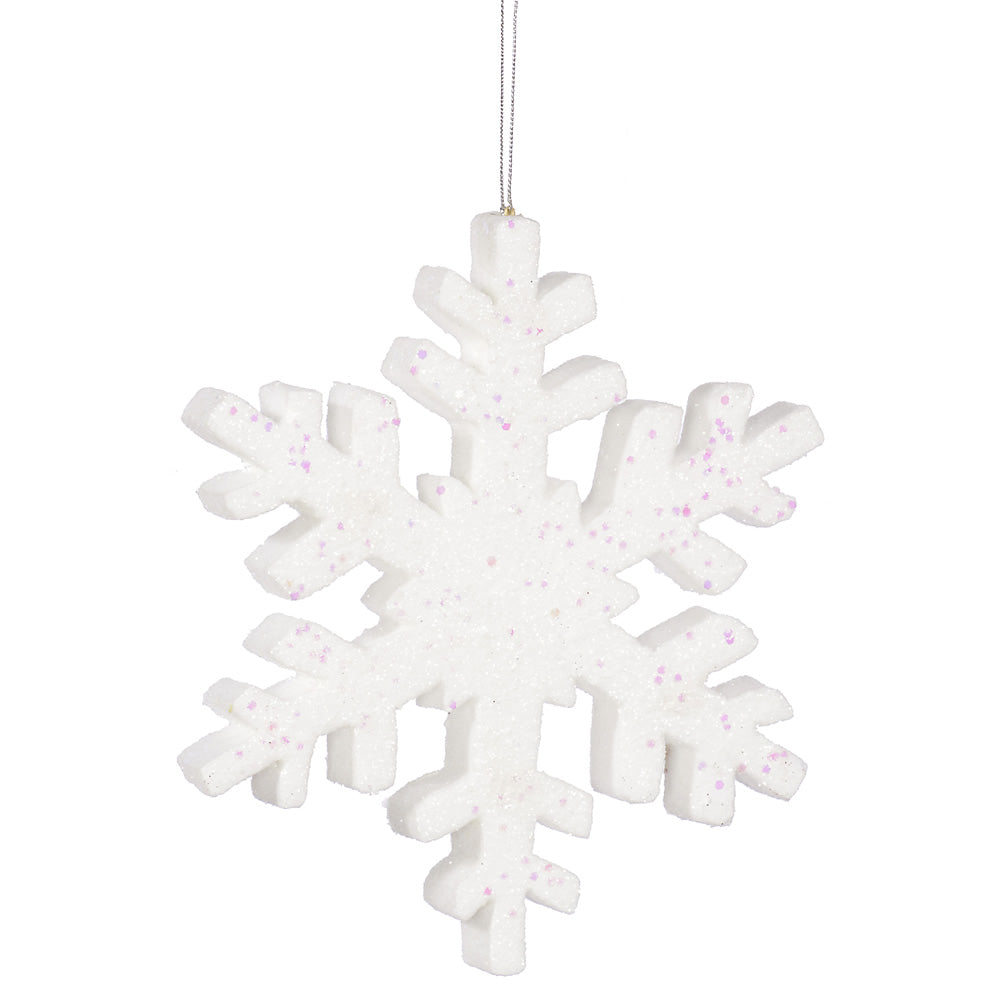 Vickerman 36" White Glitter Snowflake Christmas Ornament