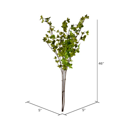 Vickerman 46" Artificial Green Castor Bean Leaf Spray. Includes 3 sprays per pack.