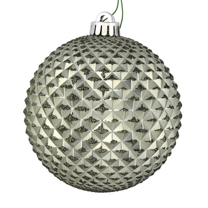 Vickerman 4" Wrought Iron Durian Glitter Ball Ornament 6 per Bag