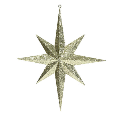 Vickerman 15.75" Gold Iridescent Glitter Bethlehem Star Christmas Ornament