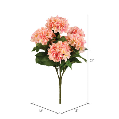 Vickerman 21" Artificial Pink Hydrangea Bush.