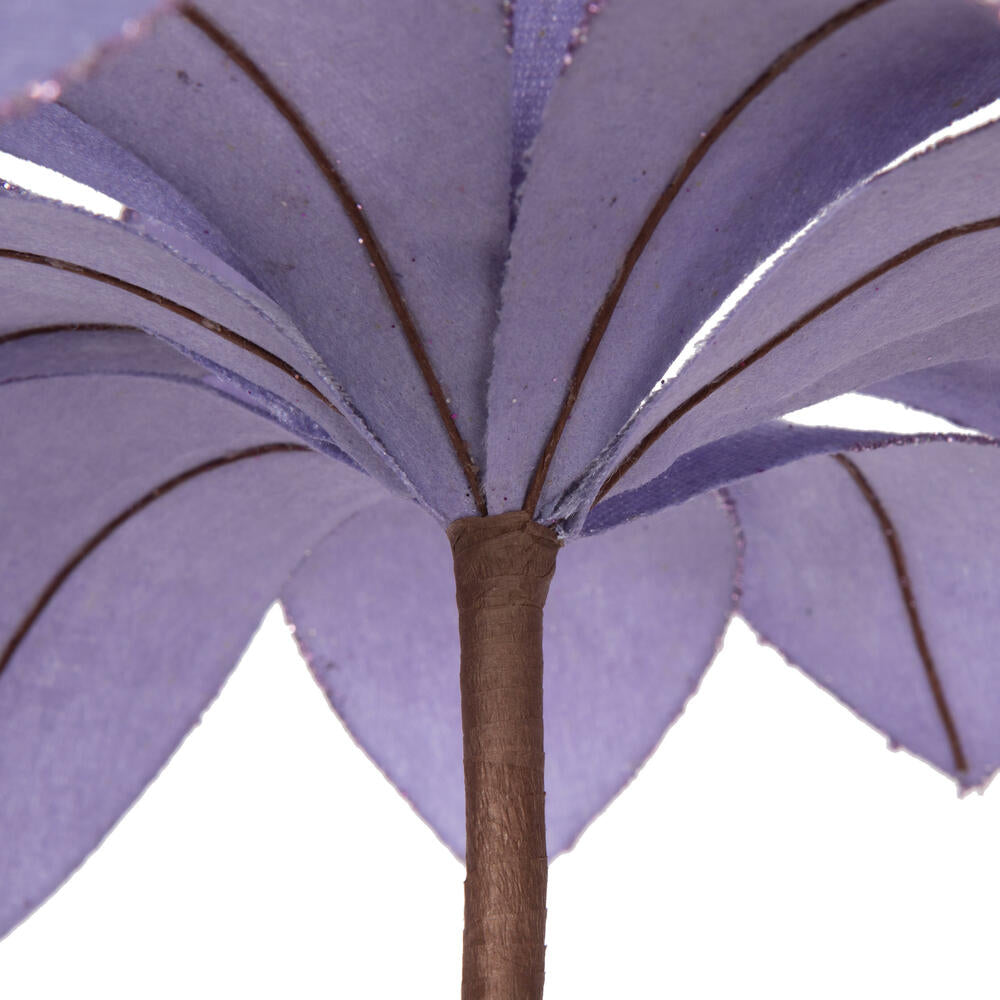 Vickerman 22" Lavender Velvet Sheen Glitter Trim Poinsettia Stem 4 per bag.