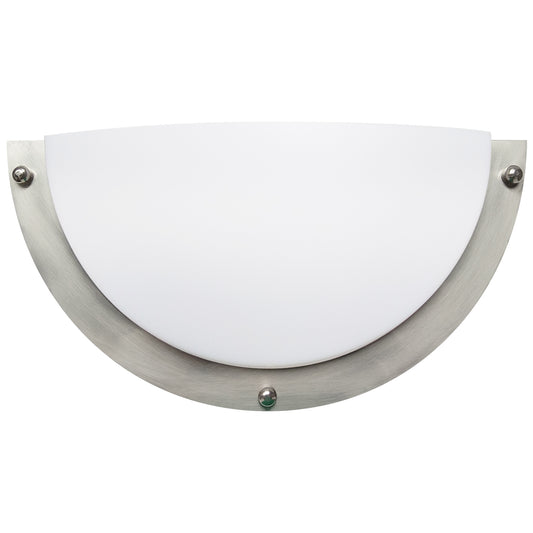 Sunlite 49201 12-Inch Half Moon Wall Sconce Light Fixture, 12W, 840 Lumens, Dimmable LED Wall Light, Color Selectable 30K/40K/50K, Indoor Wall Sconce, ETL Listed Energy Star, Title-24, Brushed Nickel Finish