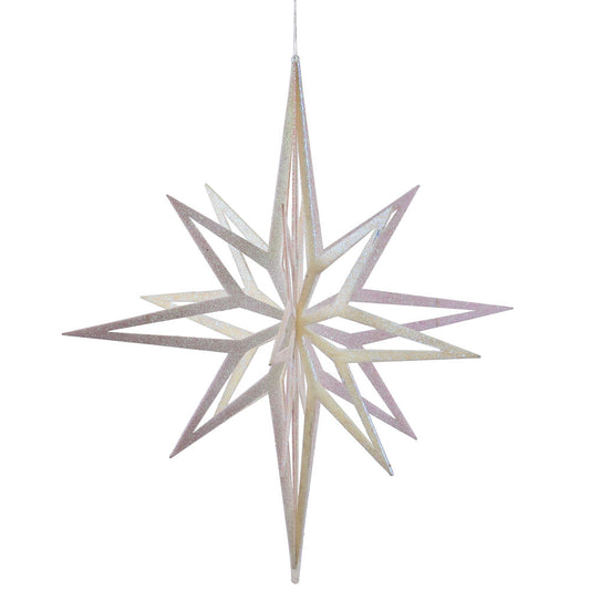 Vickerman 32" White Iridescent Star Christmas Ornament