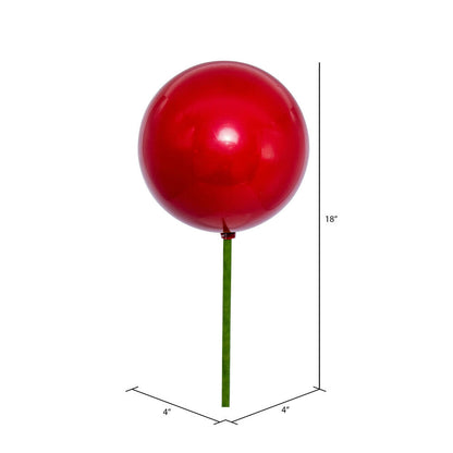 Vickerman 4" x 18" Red Pearl Ball Ornament Stick 6 per bag.