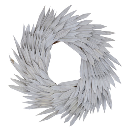 Vickerman Natural Botanicals 17" White Washed Palm Sun Wreath.