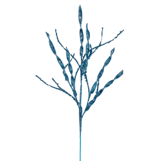 Vickerman 34" Baby Blue Wavy and Spiral Glitter Spray 6 per bag.