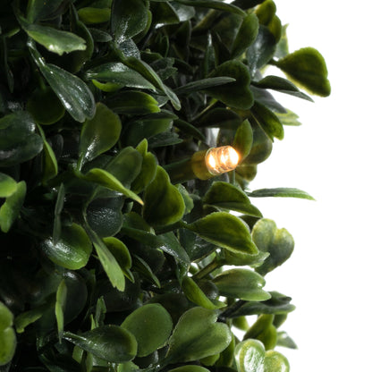 Vickerman 5' Potted Artificial Boxwood Cone with 150 Warm White LED Lghts.