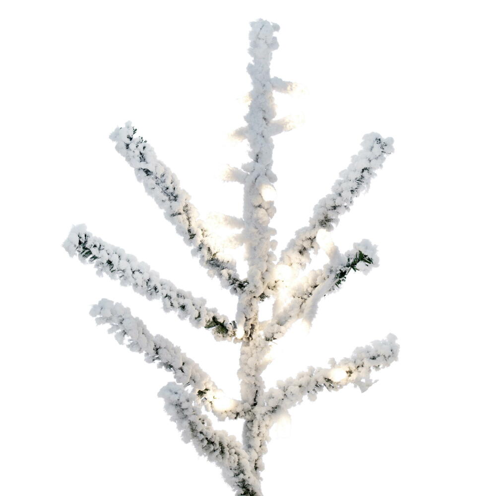 Vickerman 6.5' x 42" Flocked Pistol Pine Artificial Pre-lit Christmas Tree Warm White 3mm LED Lights.