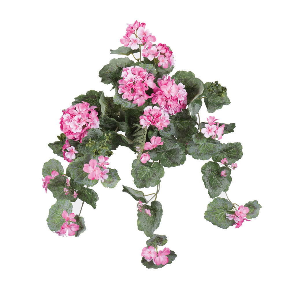 Vickerman 22" Artificial Light Pink Geranium Hanging.