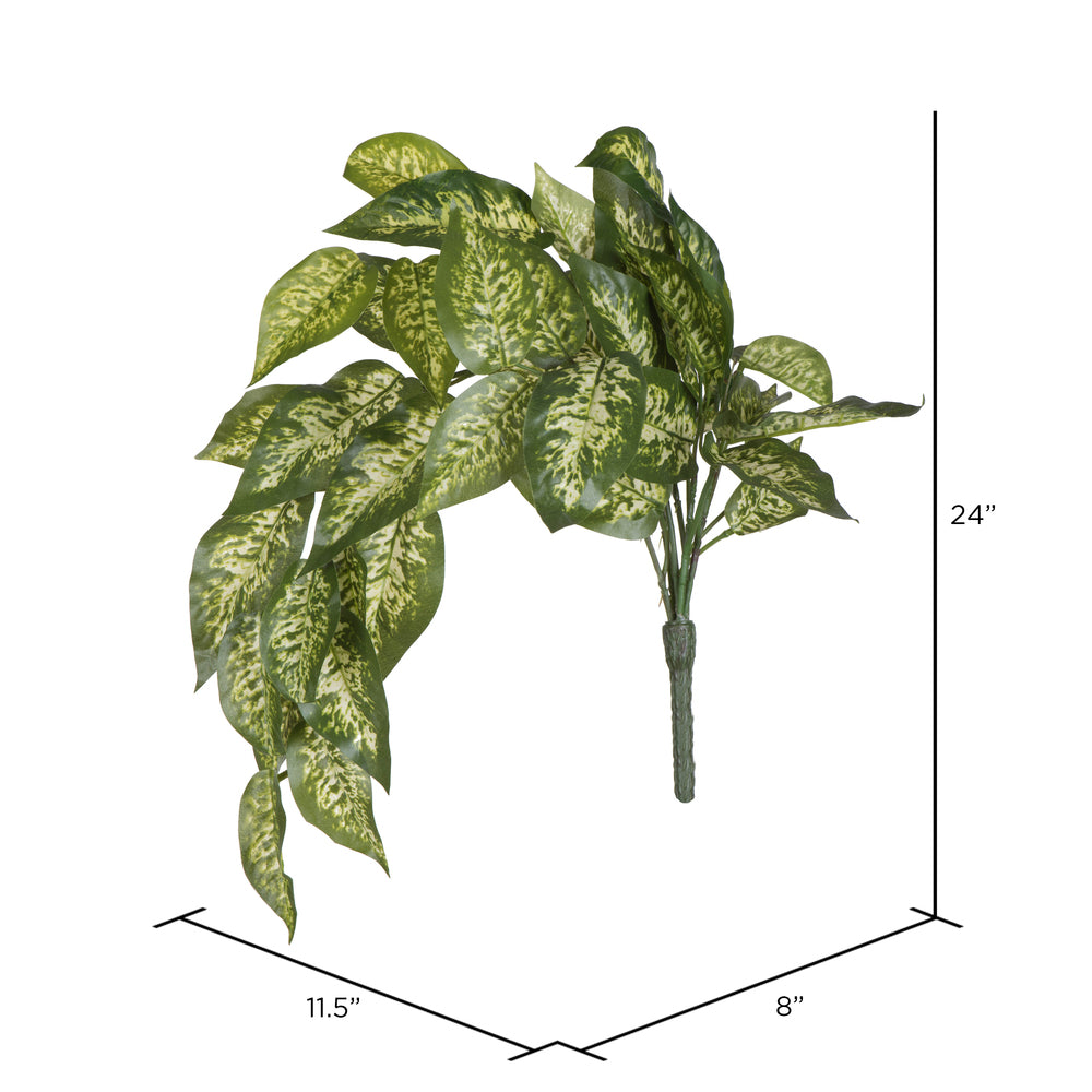 Vickerman 24" Artificial Green Dieffenbachia Bush Vine Pack of 2
