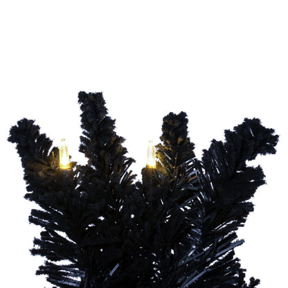 Vickerman 30" Flocked Black Fir Pre-Lit Artificial Wreath Dura-Lit® Warm White LED Mini Lights.