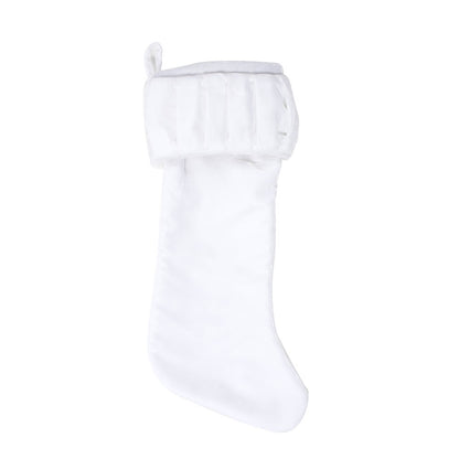 Vickerman 8" x 19" Plush White Velvet Christmas Stocking