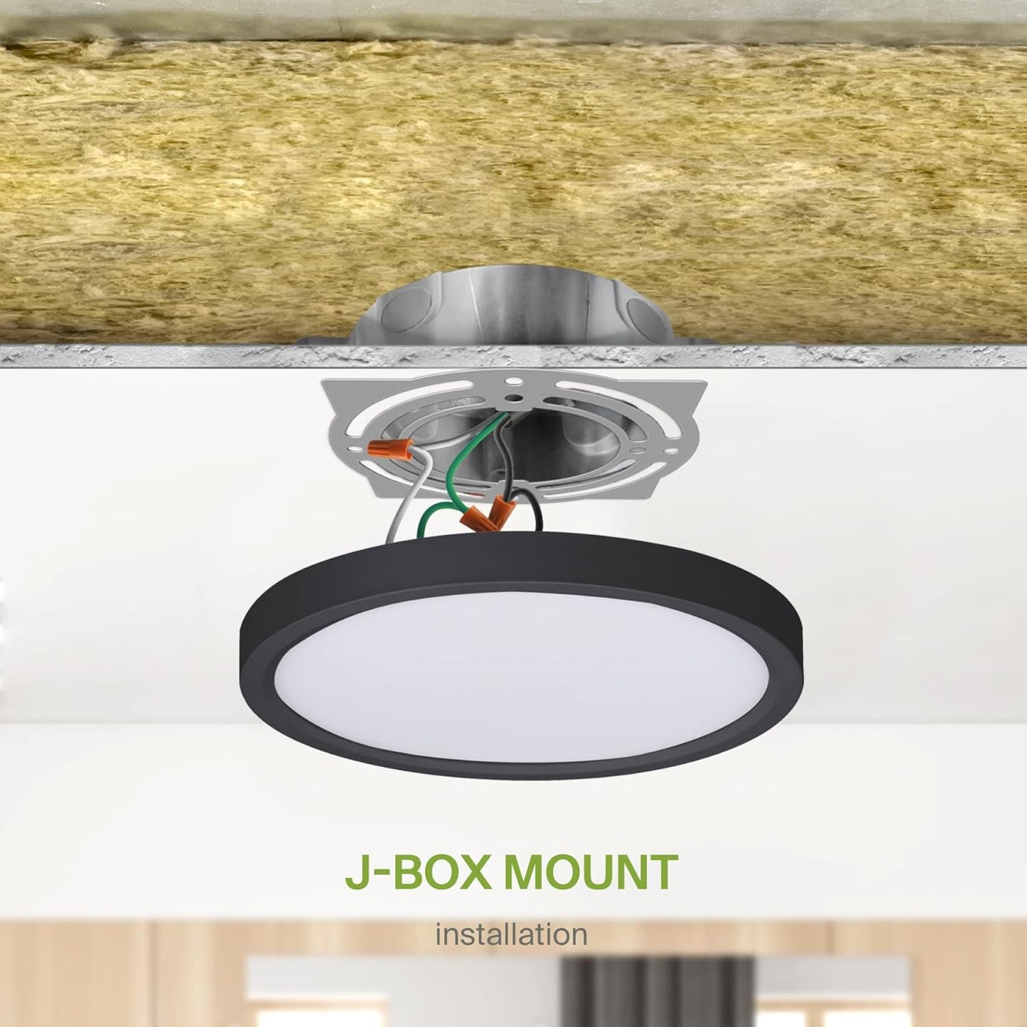 ASD Lighting LED Round Surface Mini Panel 7" 15W 120V CCT Selectable 3000/4000/5000K Dimmable Black ETL Energy Star 6pack