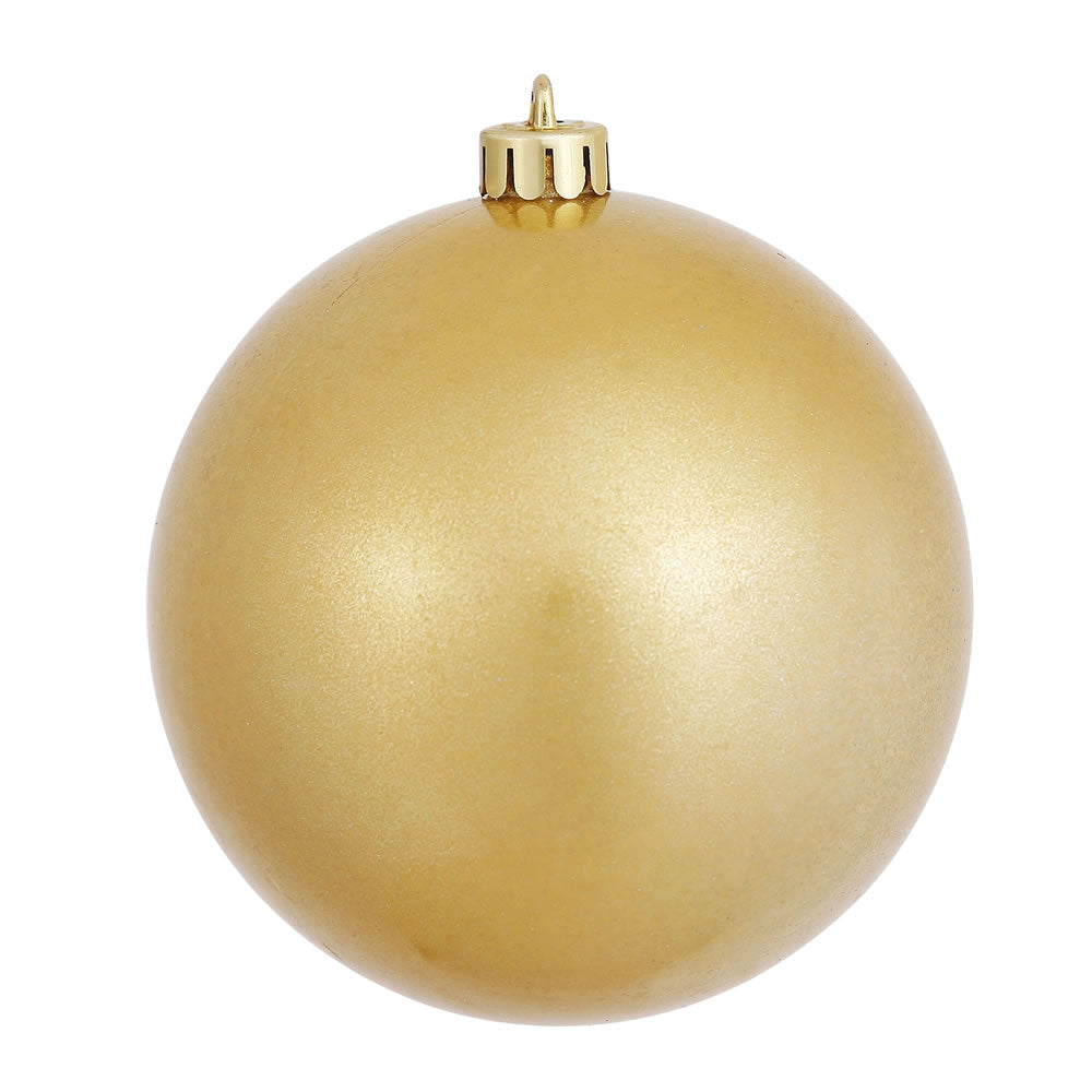 Vickerman 4.75" Gold Candy Ball Ornament 4 per Bag