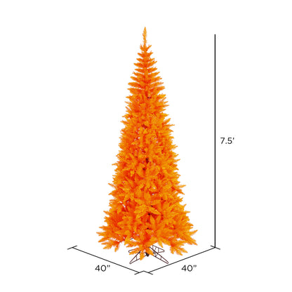 Vickerman 7.5' Orange Fir Slim Artificial Christmas Tree Unlit