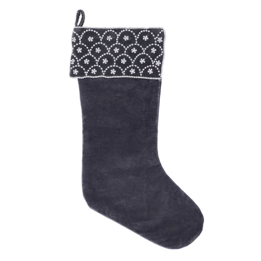Vickerman Decorative 8" x 19" Blue Pearl Collection Christmas Stocking