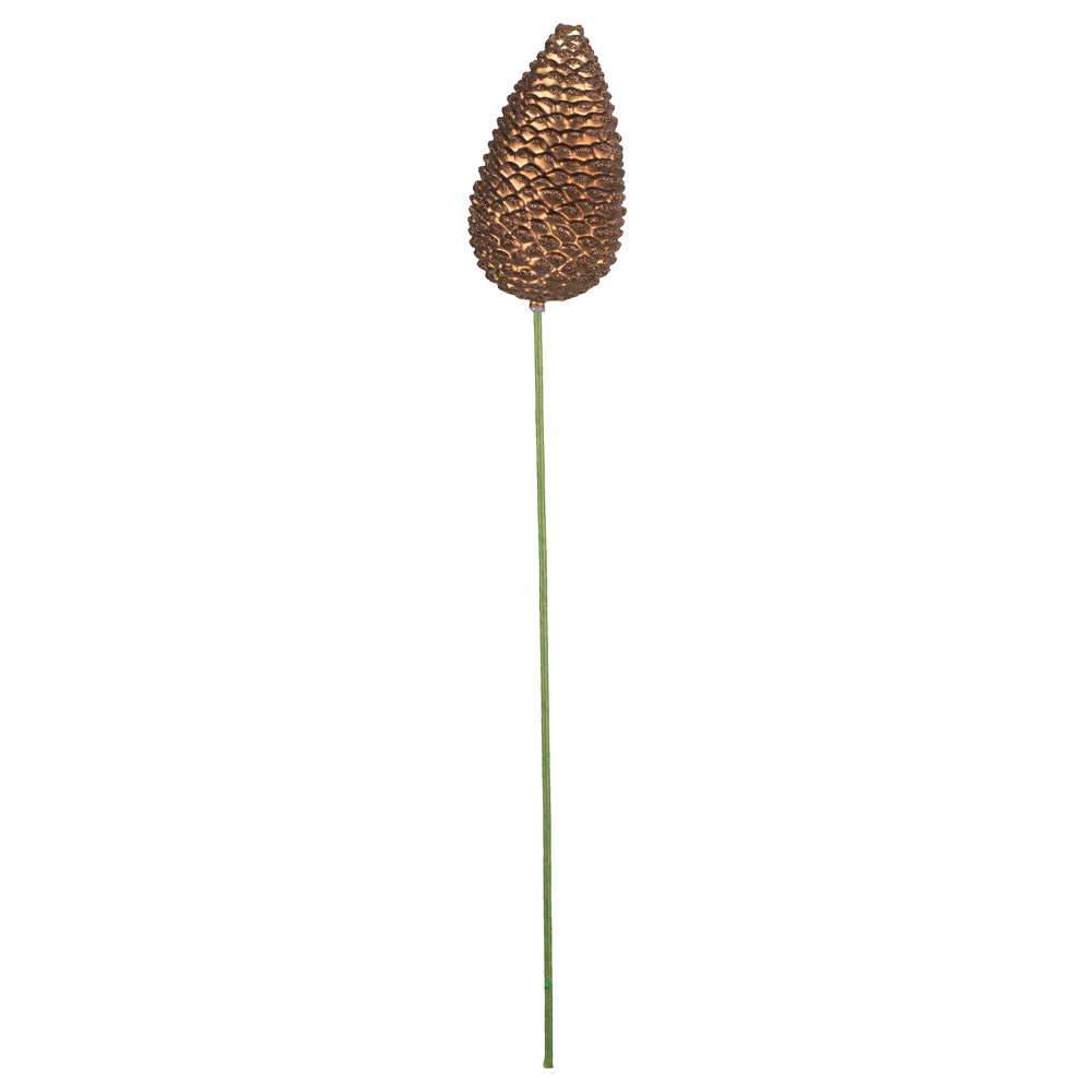 Vickerman 24" x 7" Mocha Matte Glitter Pinecone Aritificial Christmas Stick 4 per set