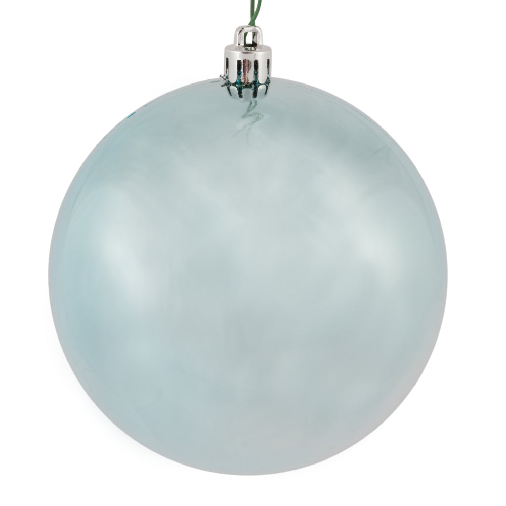 Vickerman 4" Baby Blue Shiny Ball Ornament 6 per Bag