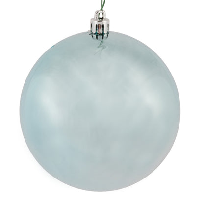 Vickerman 4" Baby Blue Shiny Ball Ornament 6 per Bag