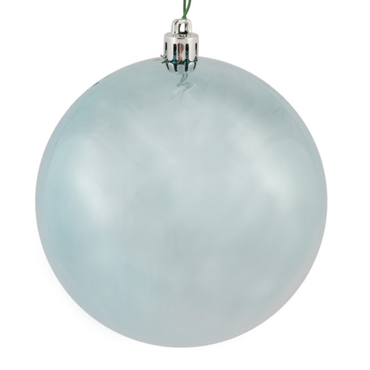 Vickerman 4" Baby Blue Shiny Ball Ornament 6 per Bag