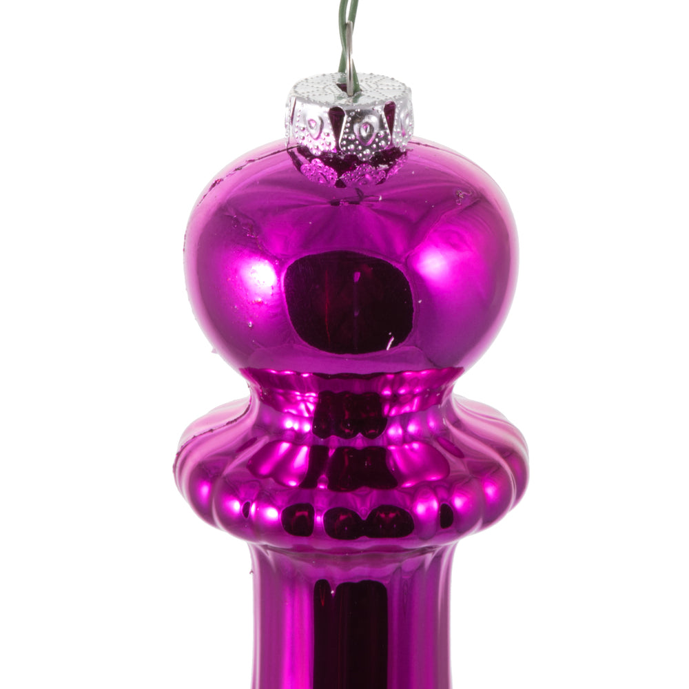 Vickerman 14" Fuchsia Shiny Finial Drop Christmas Ornament UV Treated with Cap 2 per bag