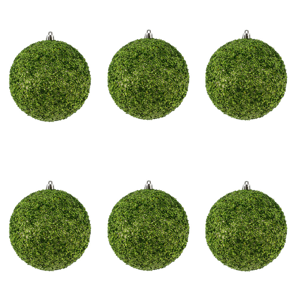 Vickerman 4.75" Celadon Beaded Ball Ornament 6 per Bag