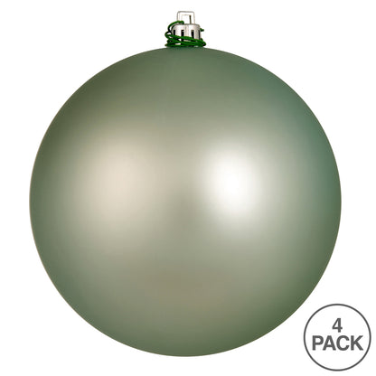 Vickerman 6" Frosty Mint Matte Ball Ornament 4 per Bag