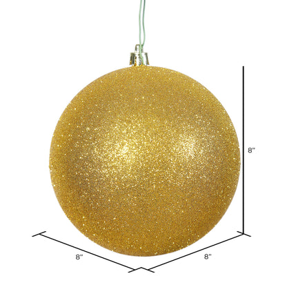 Vickerman 8" Gold Glitter Ball Ornament