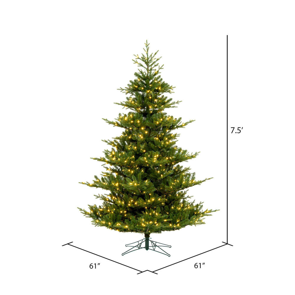Vickerman 7.5' x 61" Hudson Fraser Fir Artificial Christmas Tree with Warm White LED Lights.