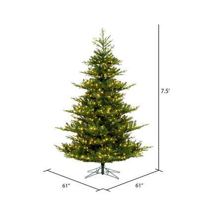Vickerman 7.5' x 61" Hudson Fraser Fir Artificial Christmas Tree with Warm White LED Lights.
